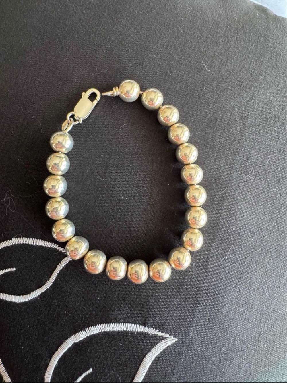 Silver Beaded Bracelet - Classic Women's Jewelry